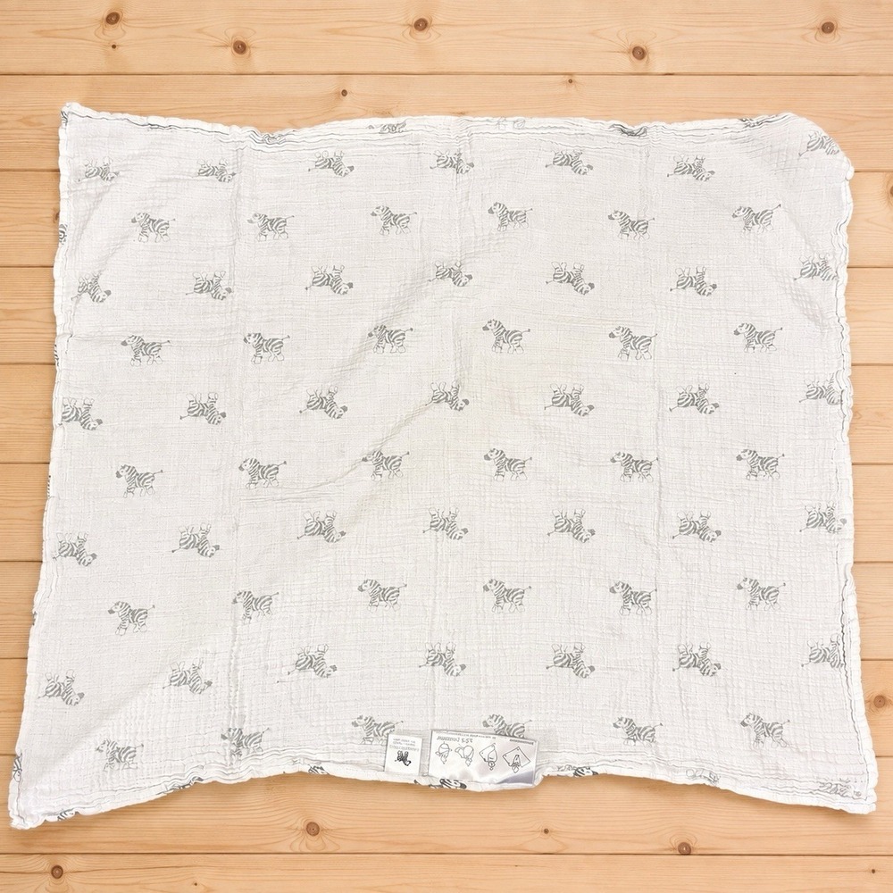 Amazing Baby Blanket Zebra Muslin Swaddle Premium Cotton White Gray 48"x42"[A4] - Picture 2 of 9